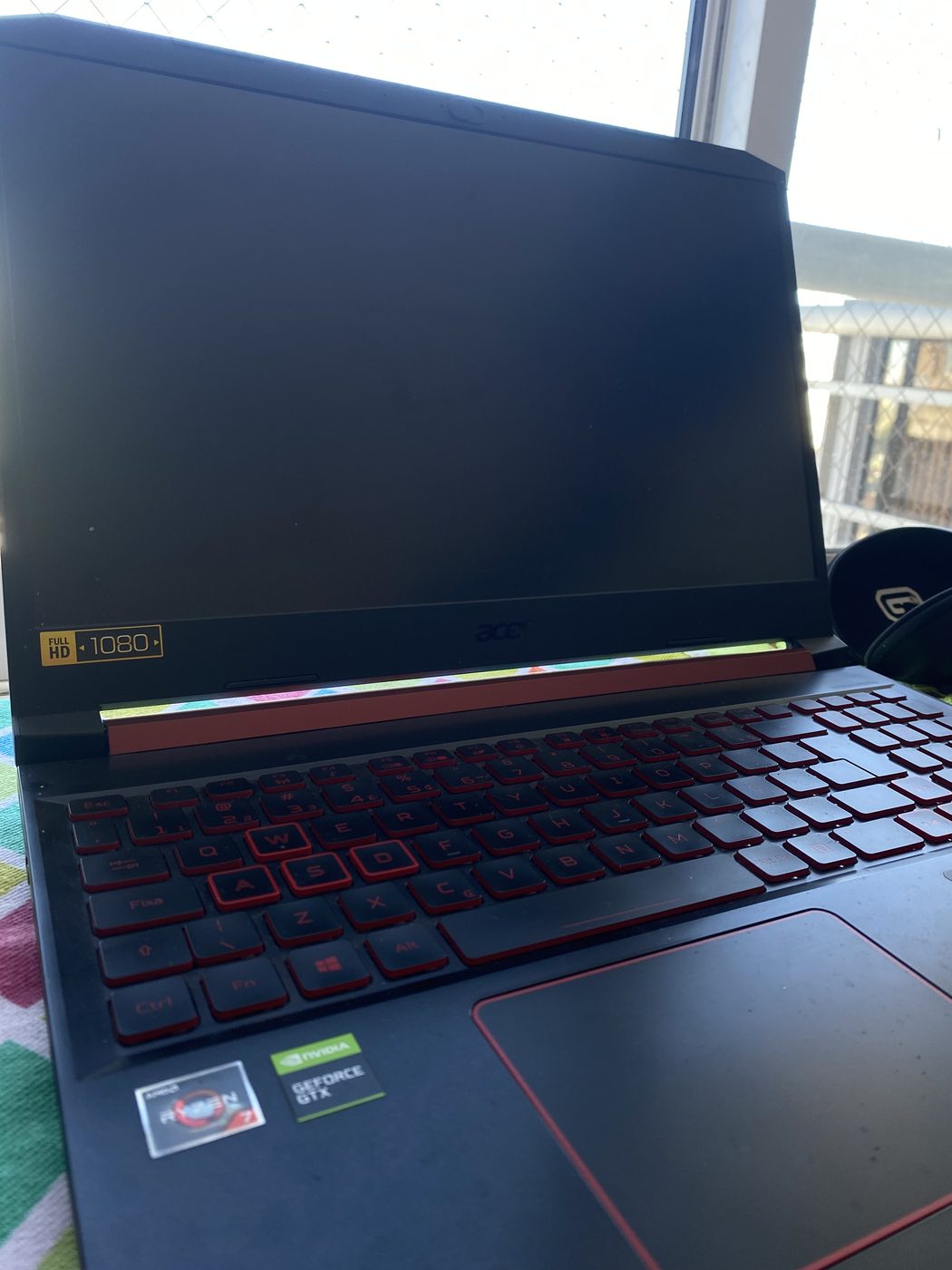 Notebook encendida después de la puesta a punto